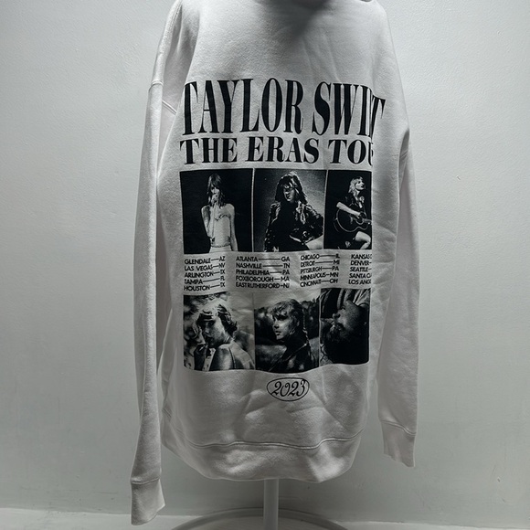 Taylor Swift The Eras Official Tour Hooded Sweatshirt Hoodie White Unisex Large - Picture 5 of 8